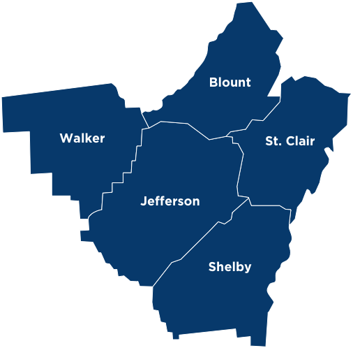 Birmingham Location Counties Map