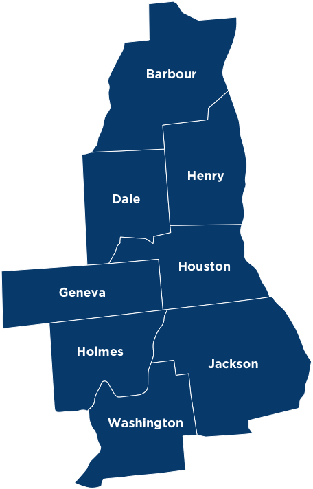 Dothan Location Counties Map