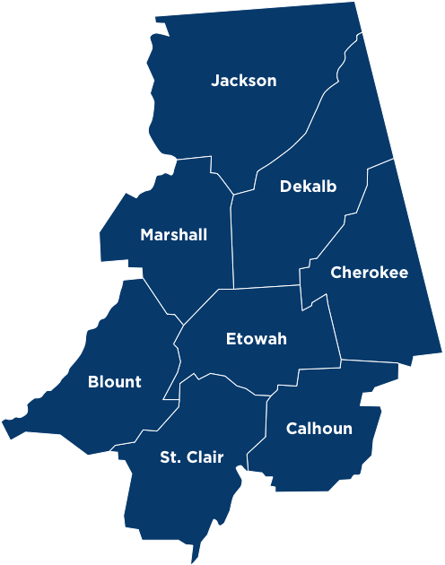 Gadsden Location Counties Map