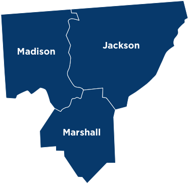 Huntsville Location Counties Map