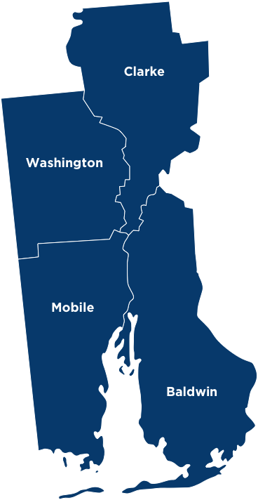 Mobile Location Counties Map