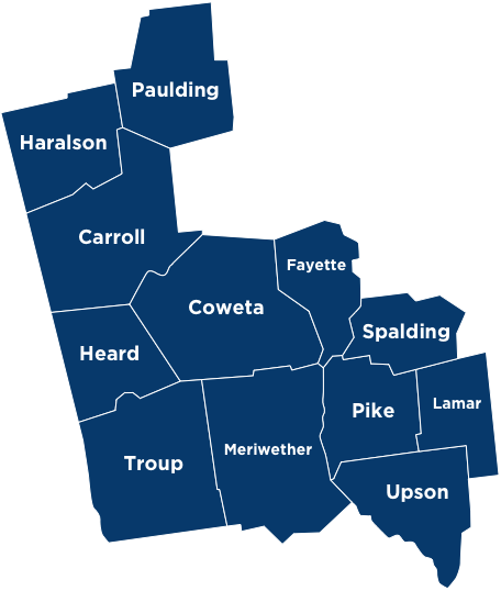 Newnan Location Counties Map