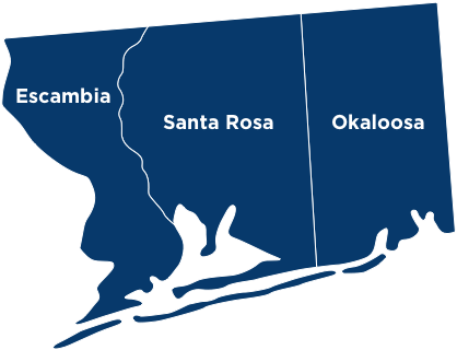 Pensacola Location Counties Map