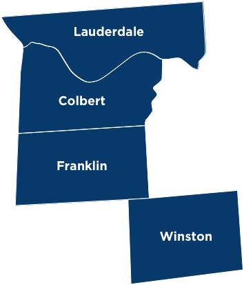 Tuscumbia Location Counties Map