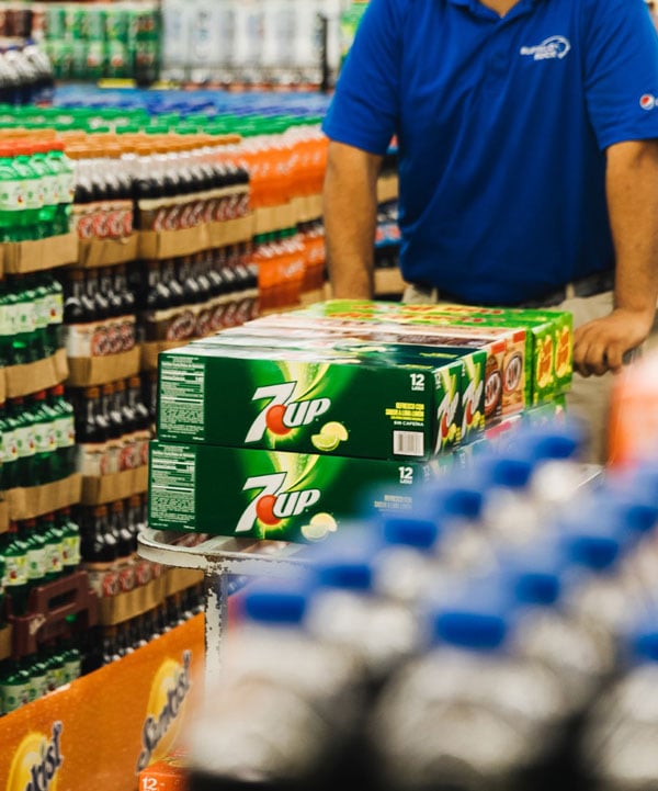 Stacks of drink cases